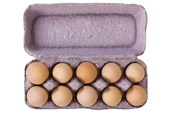 Close-up of a carton of eggs — Stock Photo, Image