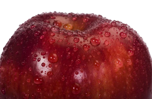 Close-up of water droplets on an apple — Stock Photo, Image