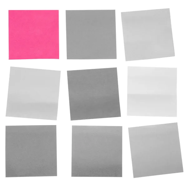 Close-up de notas adesivas coloridas em branco — Fotografia de Stock