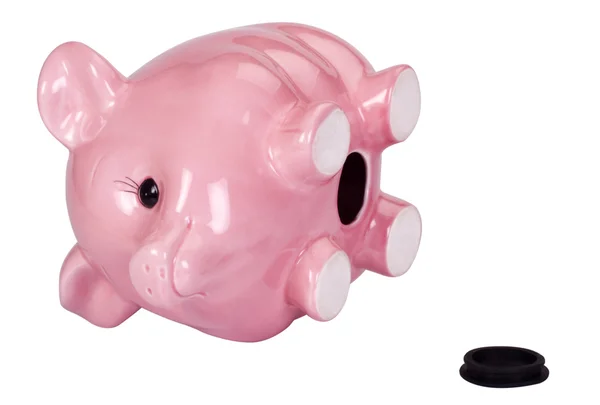 Close-up of a piggy bank lying down — Stock Photo, Image