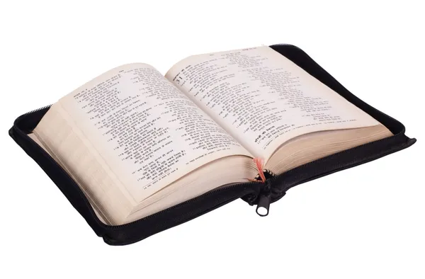 Närbild av öppna Bibeln — Stockfoto