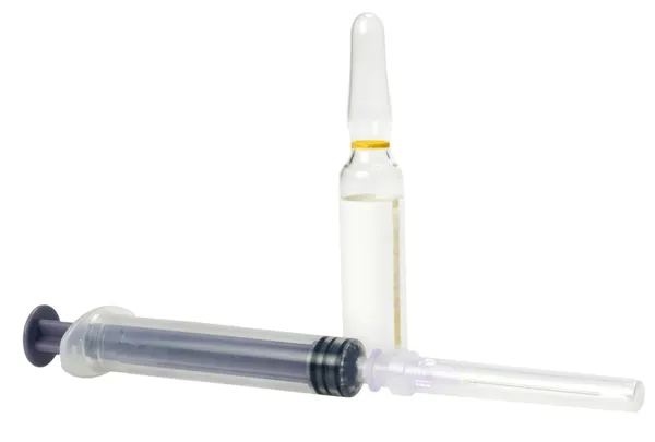 Close-up of a vial with a medical injection — Stock Photo, Image