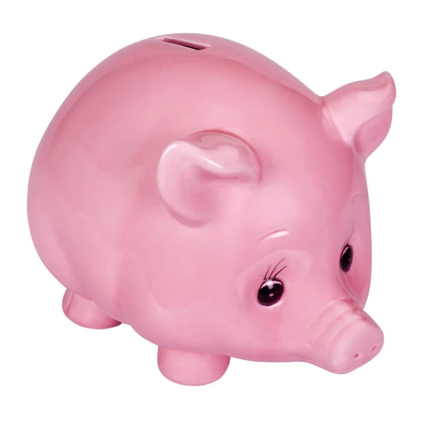 Nahaufnahme eines rosa Sparschweins — Stockfoto