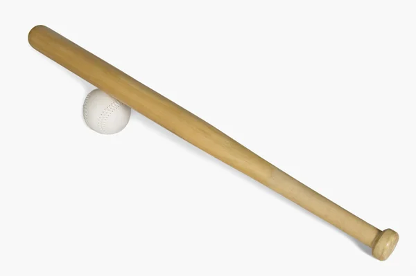Baseball bat with a baseball — Stock Photo, Image