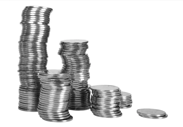 Close-up of stacks of coins — Stock Photo, Image