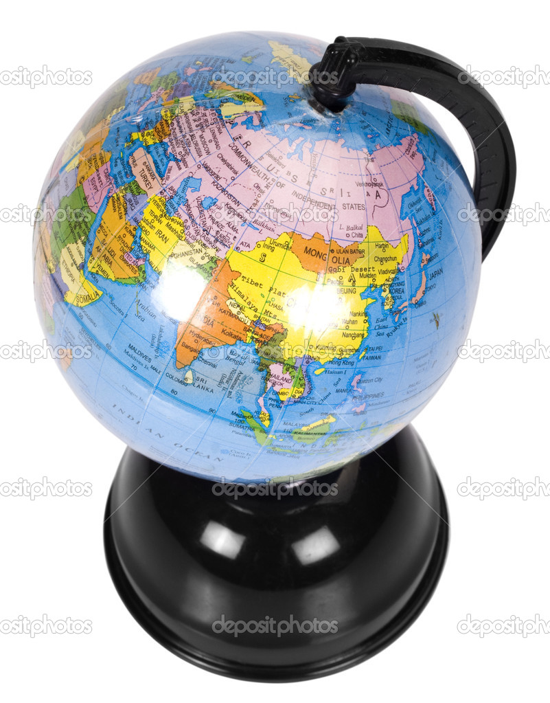 Close-up of a desktop globe