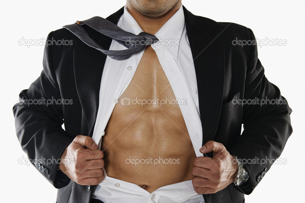 Man showing abs