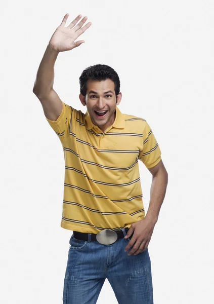 Man waving his hand — Stock Photo, Image