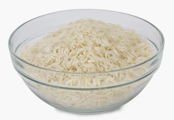 Arroz branco em uma tigela — Fotografia de Stock