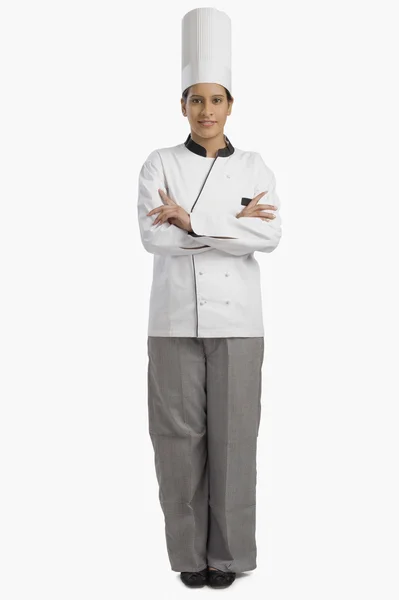 Chef mujer sonriendo — Foto de Stock