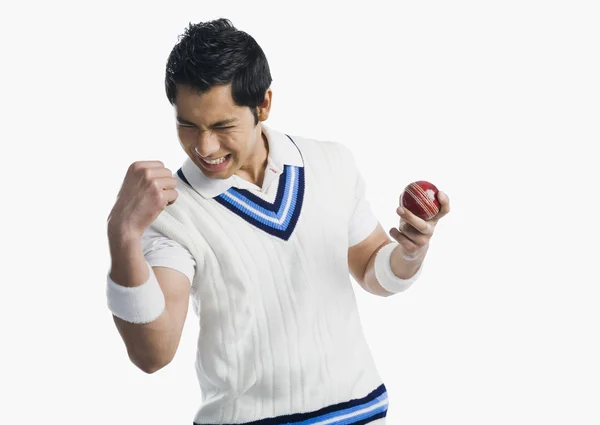 Cricket bowler celebrating his success — Stock Photo, Image