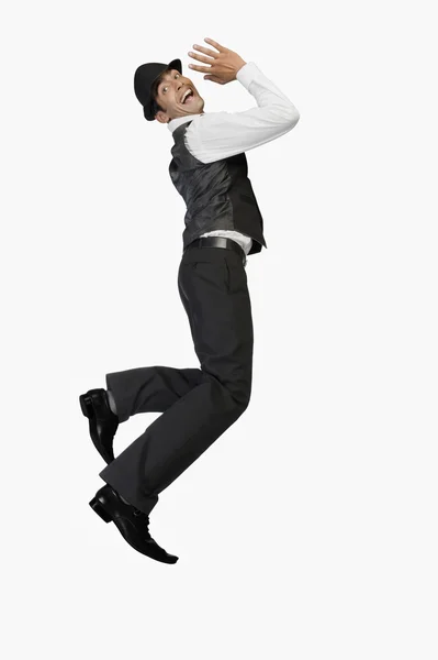 Businessman jumping — Stock Photo, Image