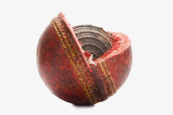 Worn out cricket ball — Stock Photo, Image