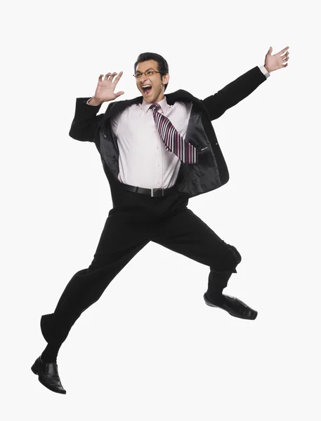 Businessman jumping — Stock Photo, Image