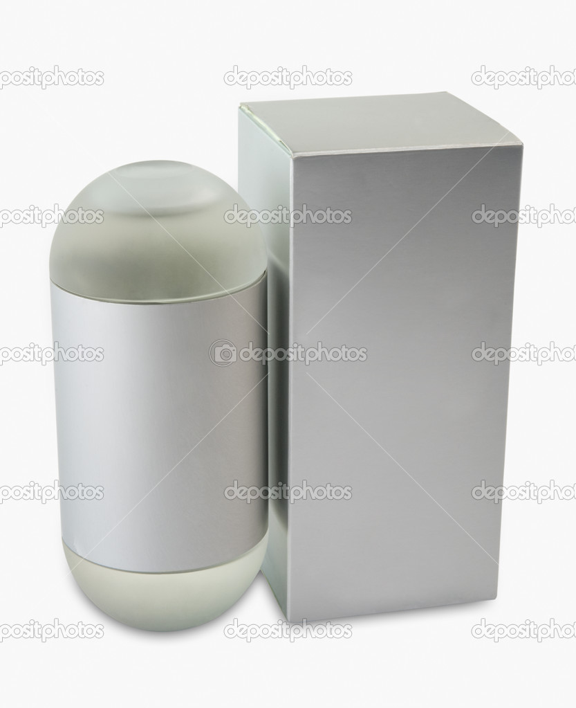Perfume bottle with a box