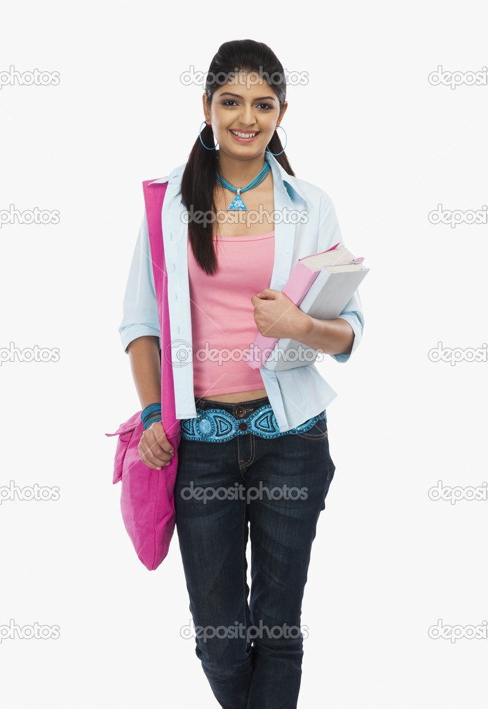 Femalestudent holding books