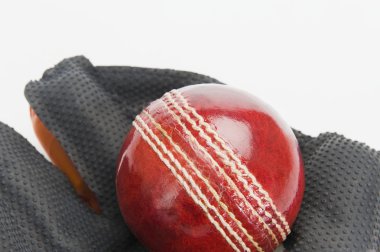 Kriket top eldiven tutarak bir küçük kapı üzerinde