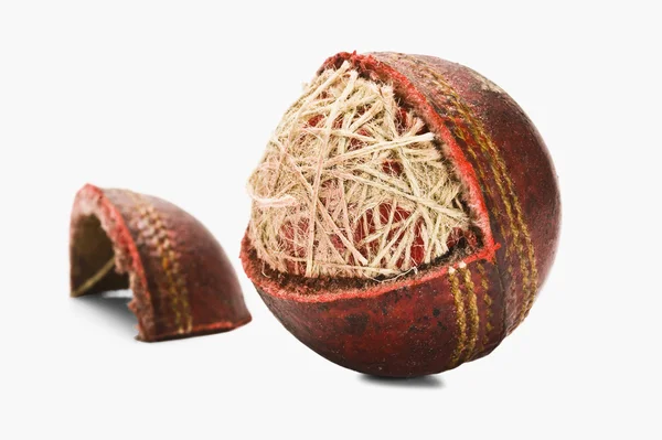 Worn out cricket ball — Stock Photo, Image