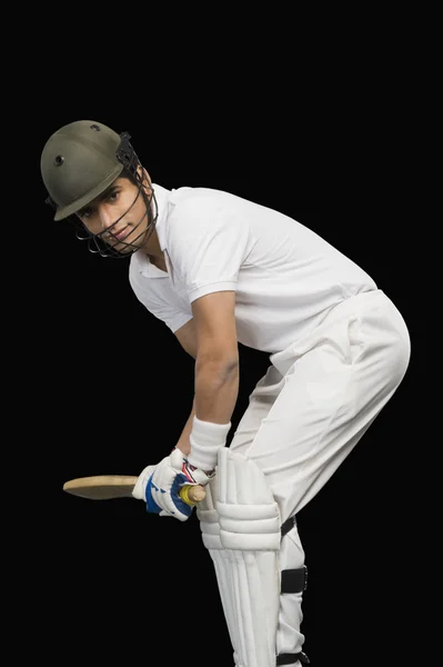 Kriket topa vuran oyuncu oynarken kriket — Stok fotoğraf