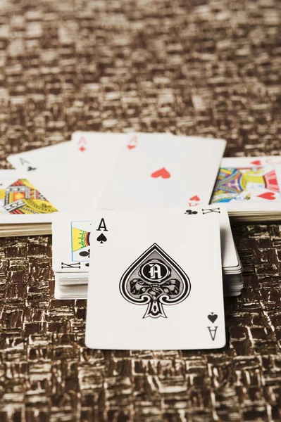 Ace of spade on other cards — Stock Photo, Image