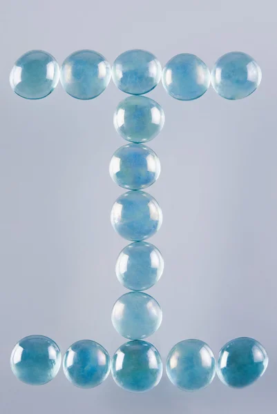 Marble balls in the shape of letter I — Stock Photo, Image