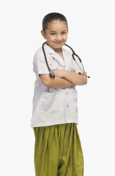 Girl dressed as a doctor — Stock Photo, Image