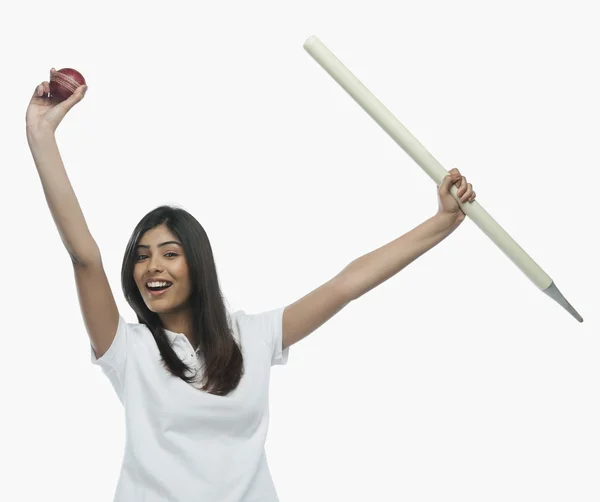 Kadın kriket fan tezahürat — Stok fotoğraf