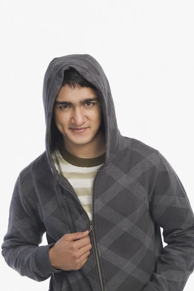Man wearing a hooded shirt — Stock Photo, Image