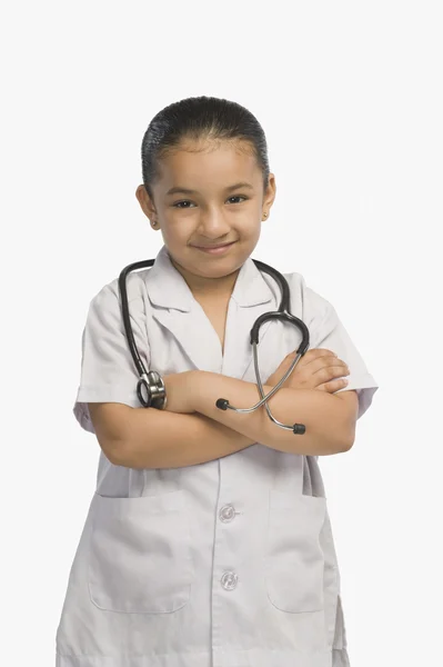 Girl dressed as a doctor — Stock Photo, Image