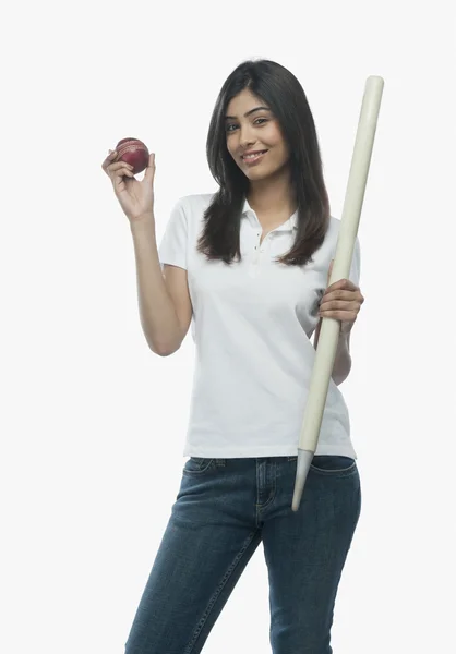 Female cricket fan — Stock Photo, Image