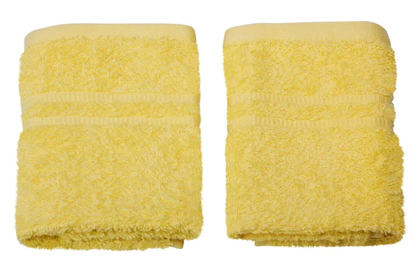 Dvě žlutá ručníky — Stock fotografie