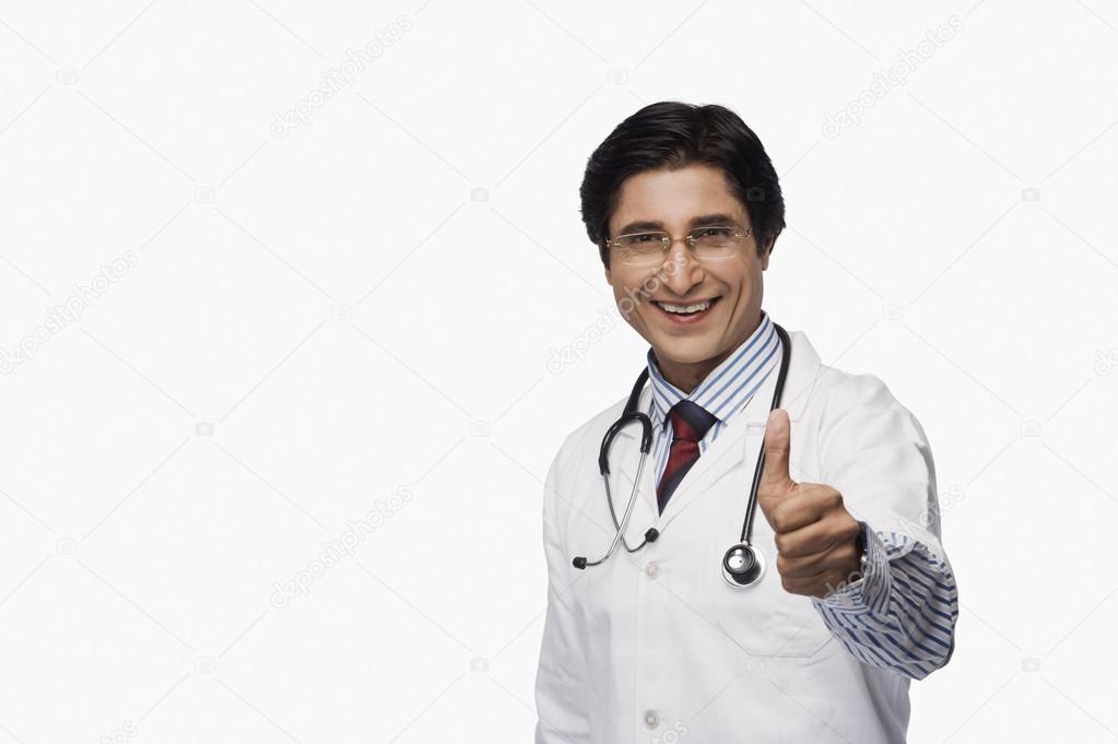 Doctor showing thumbs up