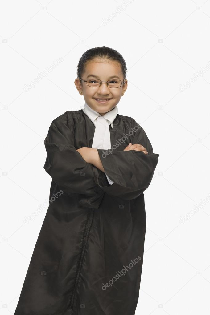 Girl dressed as a lawyer