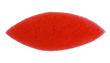 Oval banyo süngeri şeklinde.