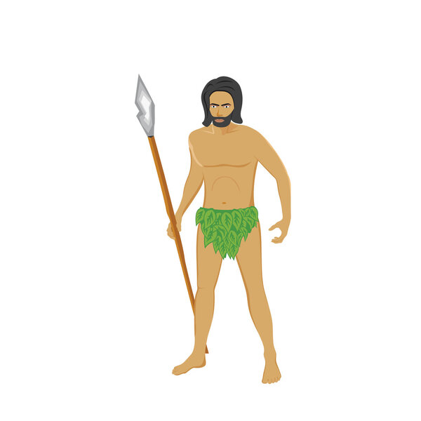 Primitive man holding a spear