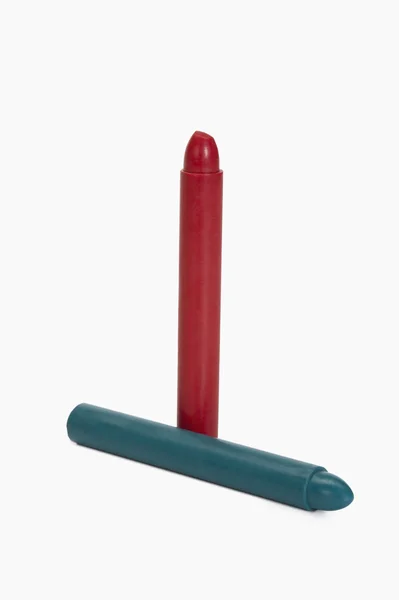 Red and blue crayons — Stock Photo, Image