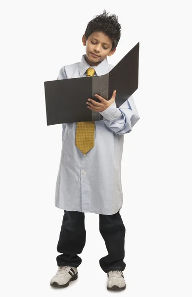 Boy dressed as a businessman — Stock Photo, Image