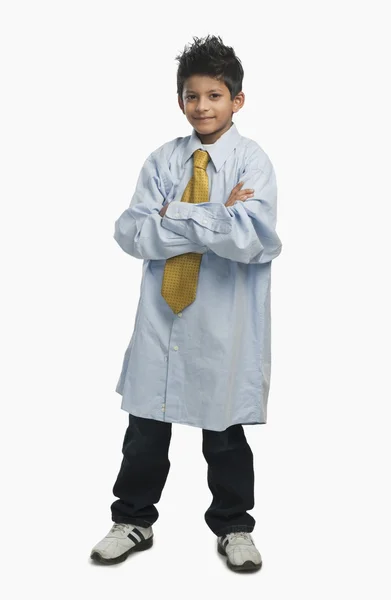 Boy dressed as a businessman — Stock Photo, Image