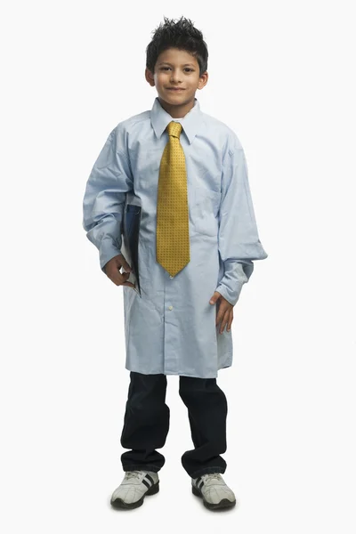 Boy dressed as a businessman — Stock Photo, Image