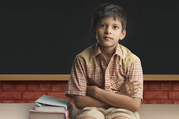 Boy imitating a teacher — Stock Photo, Image