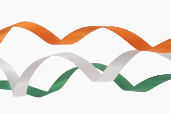 Fitas representando cores da bandeira indiana — Fotografia de Stock