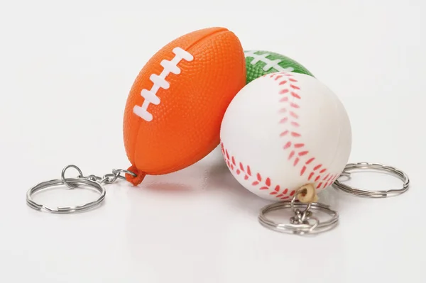 Assorted key rings of balls — Stock Photo, Image