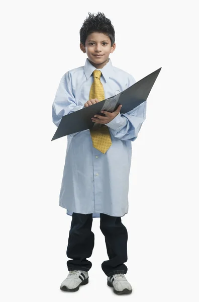 Boy dressed as a businessman — Stock Photo, Image