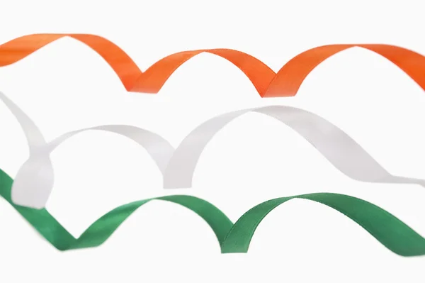 Ribbons representing Indian flag colors — Stock Photo, Image