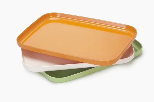 Stack of colorful trays — Stock Photo, Image