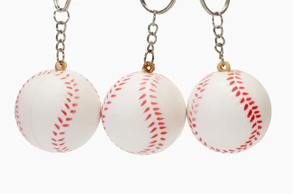 Baseball shaped key rings — Stock Photo, Image
