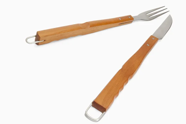 Kökskniv med gaffel — Stockfoto