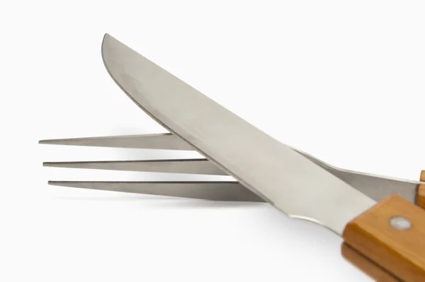 Küchenmesser mit Gabel — Stockfoto