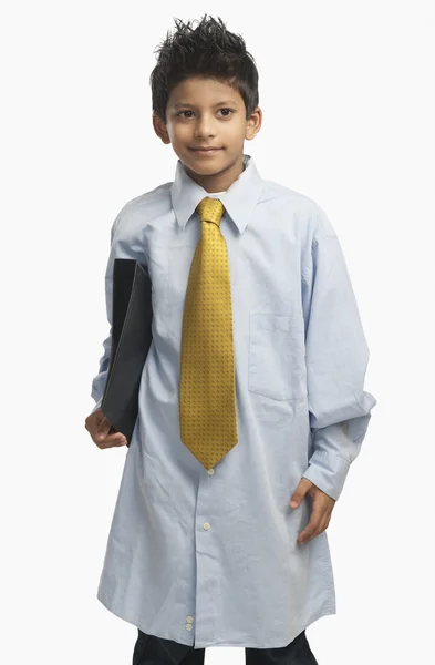 Boy dressed as a businessman — Stock Photo, Image