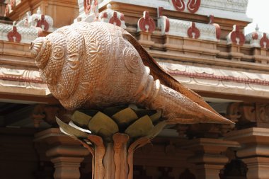 Conch shell sculpture at Chhatarpur Temple clipart